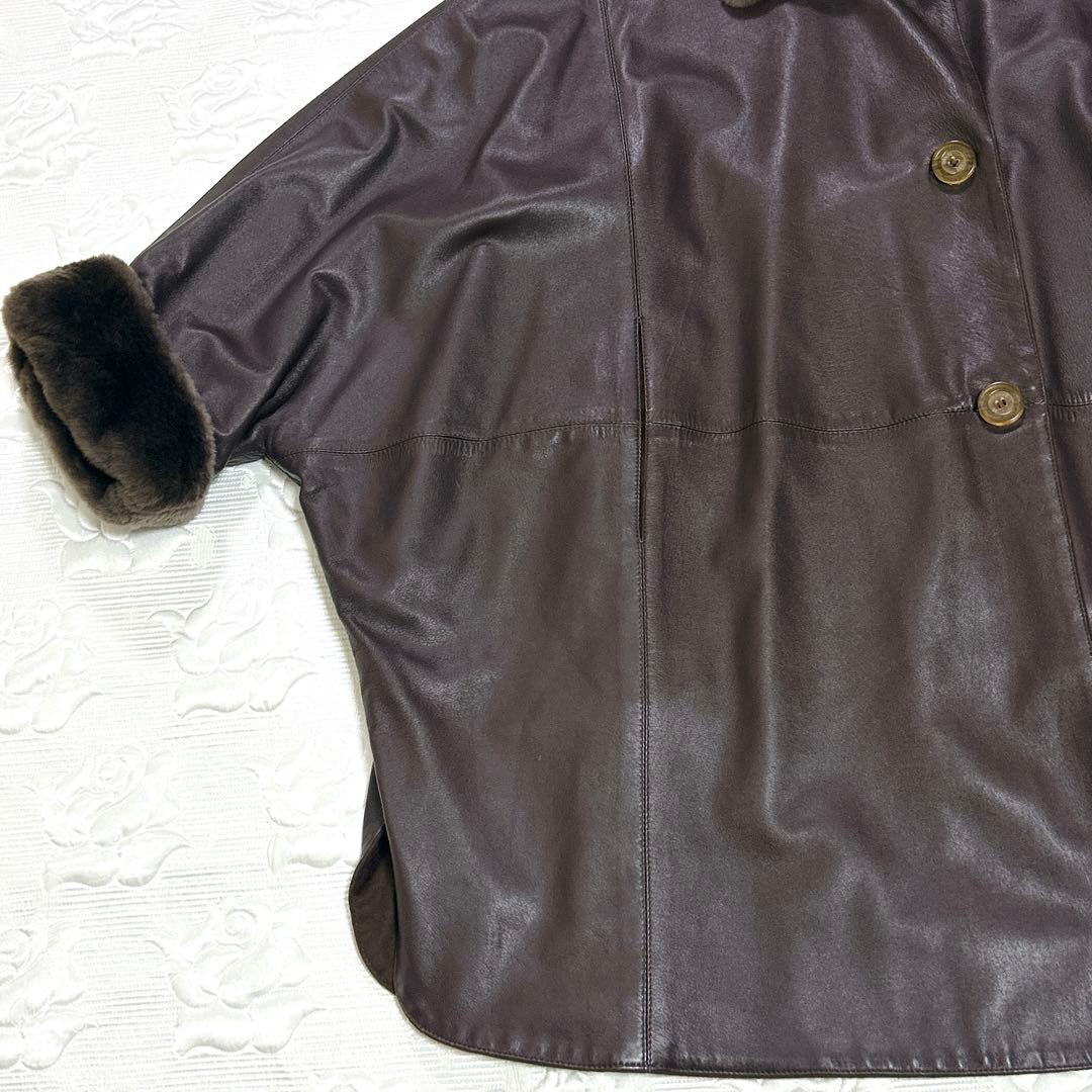 美品❤︎高級イタリア製 ThesTziveli ラムレザー ファー オーバーサイズ