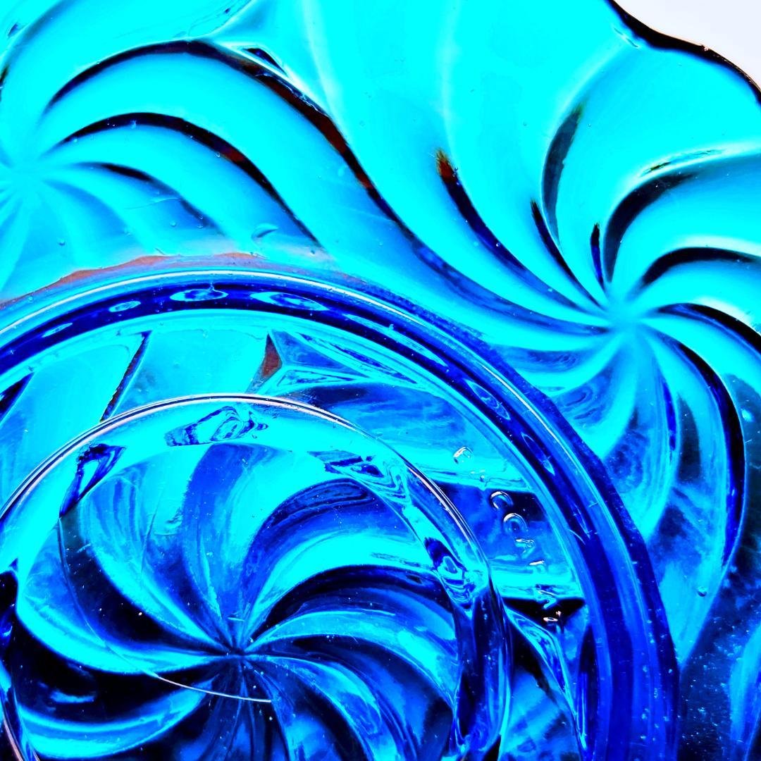 蒼いオールドバカラ ローザスミュルティプルのプレート【1916年】希少