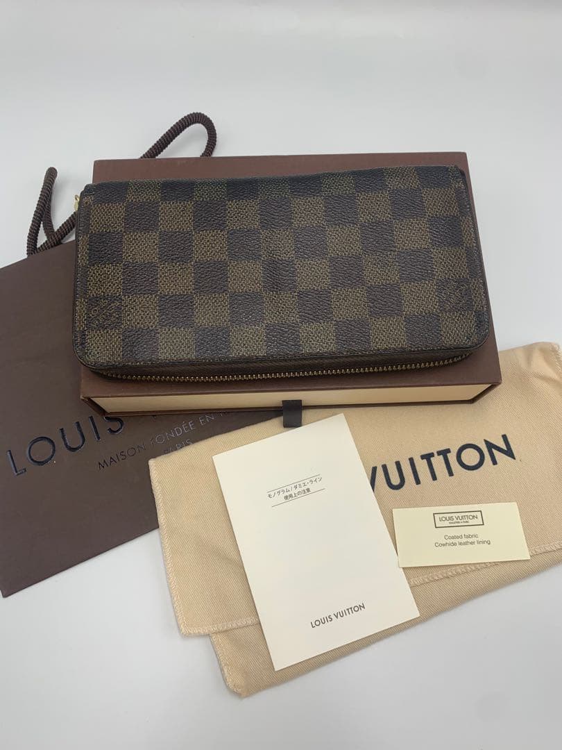 のぶひで ジッピーウォレット★ダミエ★ブラウン★長財布