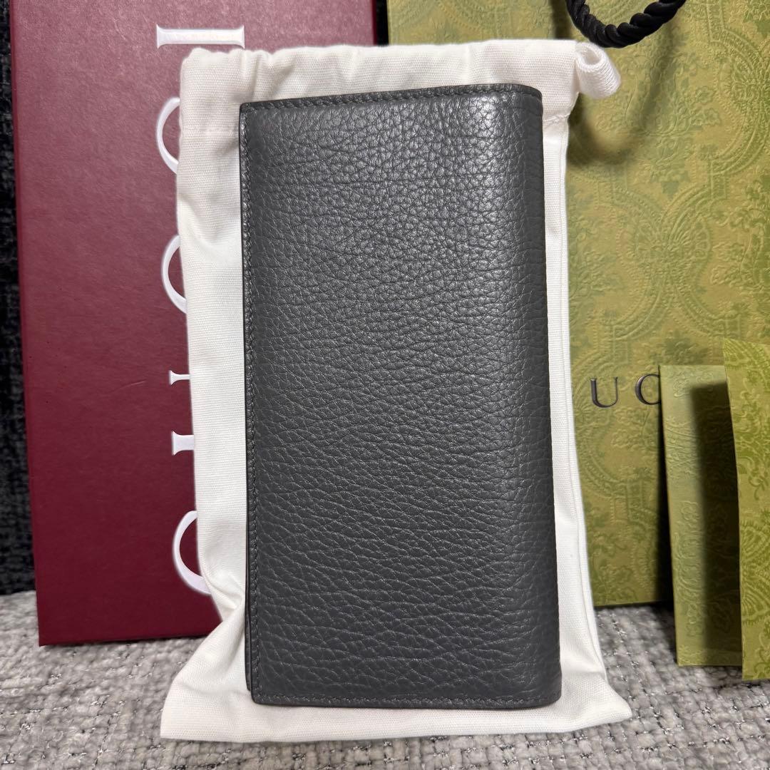 GUCCI グッチ　ダブルG ロングウォレット 長財布グレー　795331