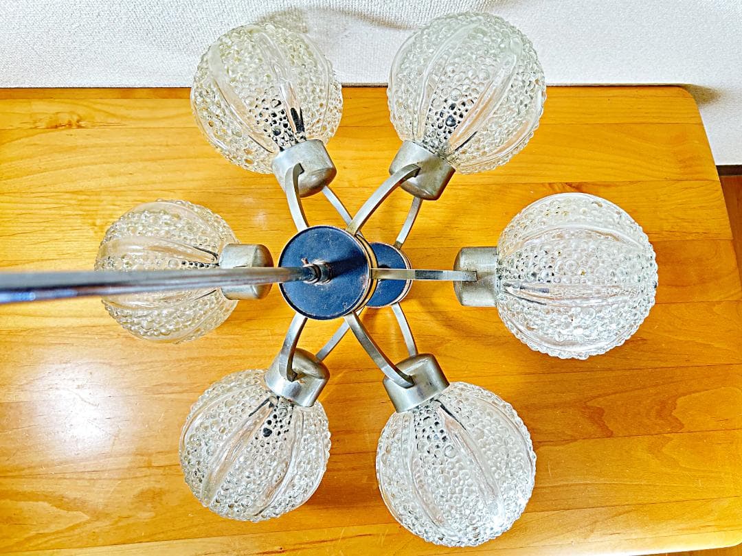 点灯確認済み スプートニク 6灯 60s スペースエイジ シャンデリア ライト