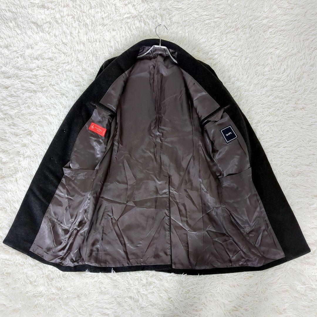 人気✨️SHIPS×最高級【ピアチェンツァ】ロング上質ウールコート LL