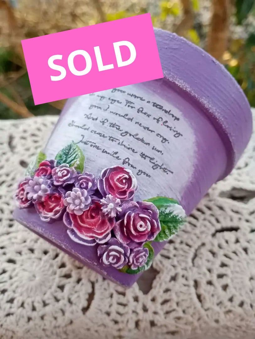 №185 リメ鉢♡リメイク鉢♡ハンドメイド♡3号薔薇