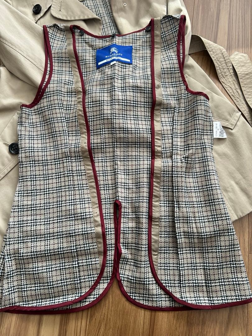 バーバリーブルーレーベル トレンチコート ノバチェック ライナー付き