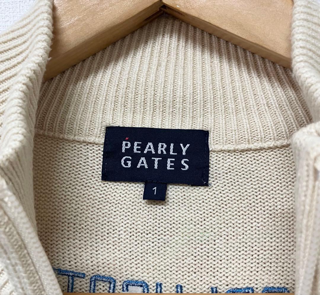 PEARLY GATES クリーム色 ジャケット 89 長袖 ワッペン ロゴ M