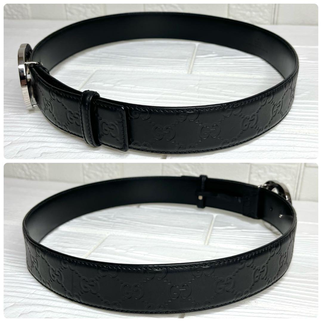 ✨極美品✨☘️GUCCI☘️✨ベルト✨GG柄✨シマレザー✨インターロッキング✨本革✨