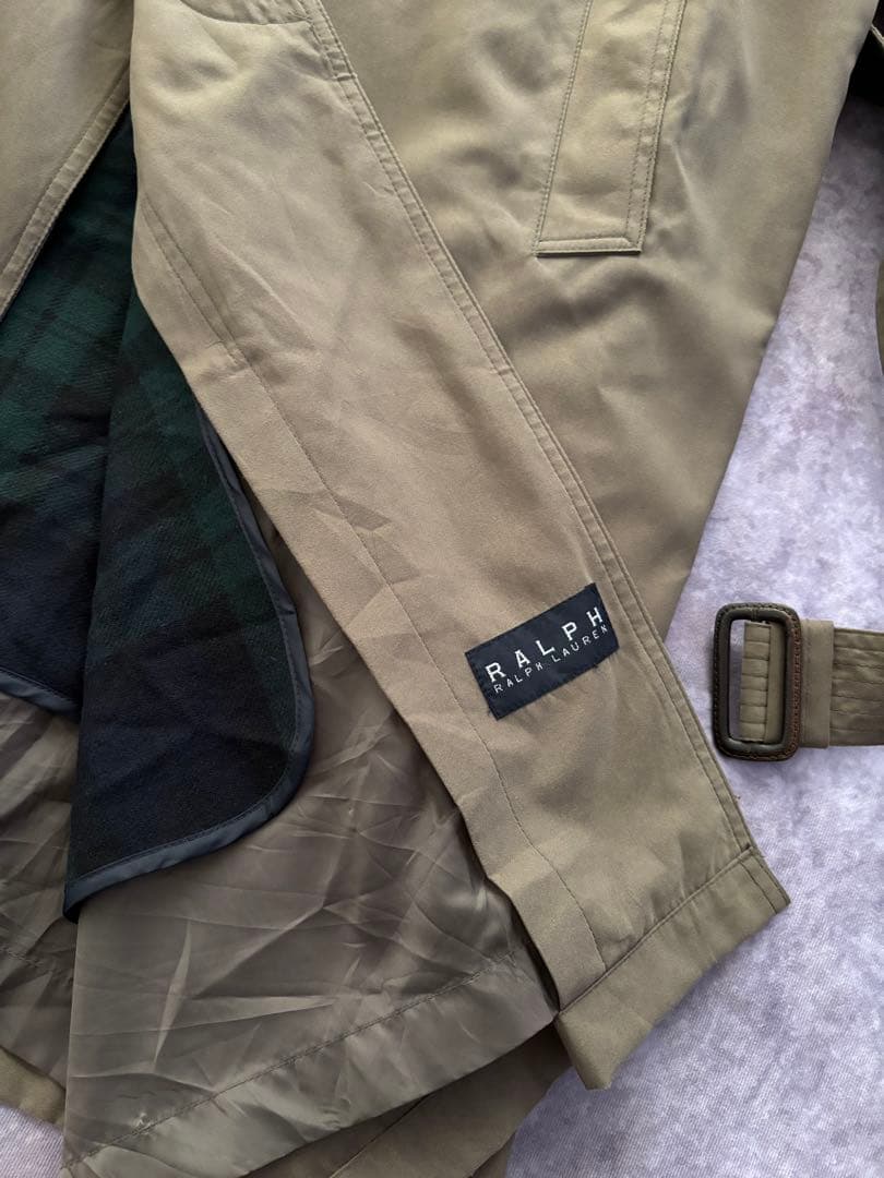 90s RalphLauren ステンカラーコート　希少サイズ　つけ襟　ライナー
