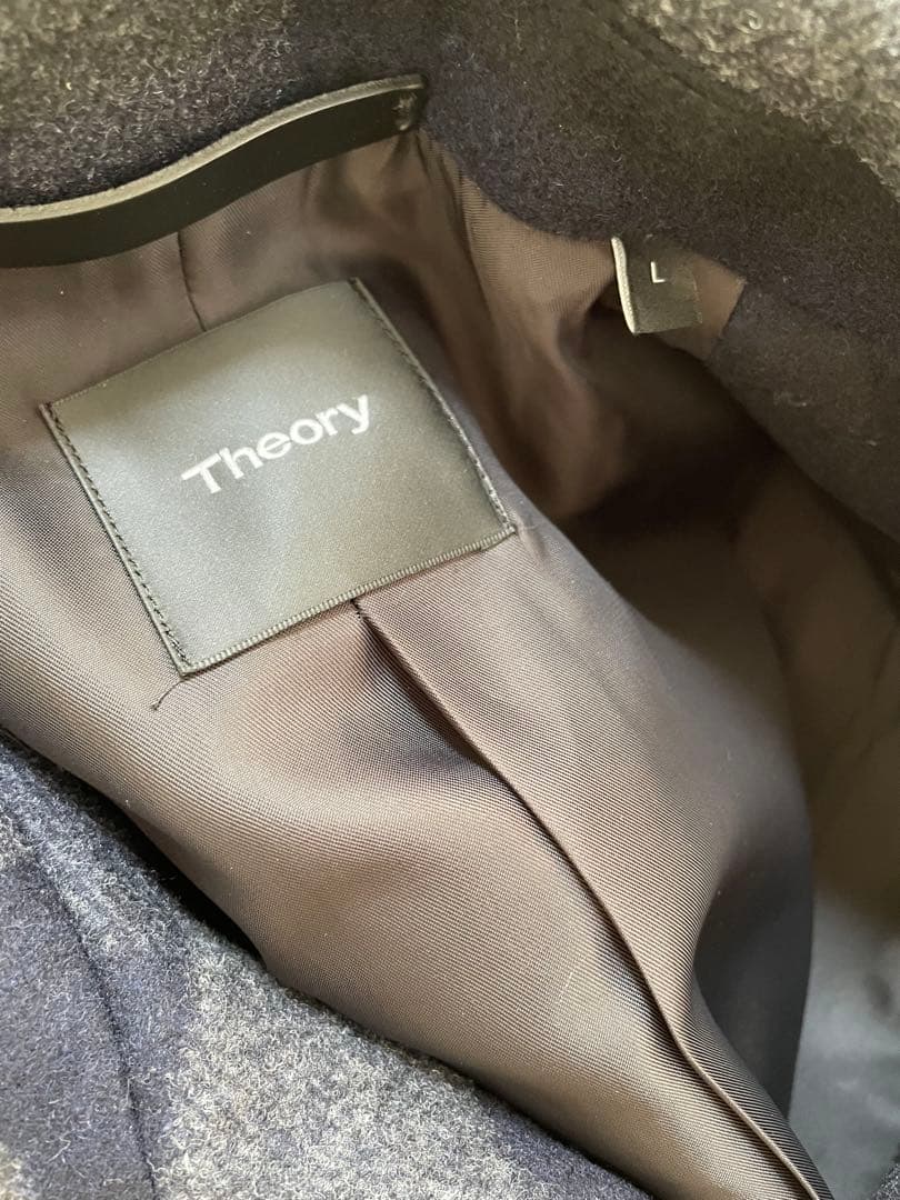 Theory メルトンウールブルゾンモザイクチェック　Lサイズ