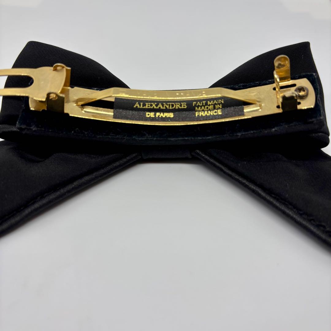 【良品】アレクサンドルドゥパリ バレッタ リボン 黒 ヘアアクセサリー