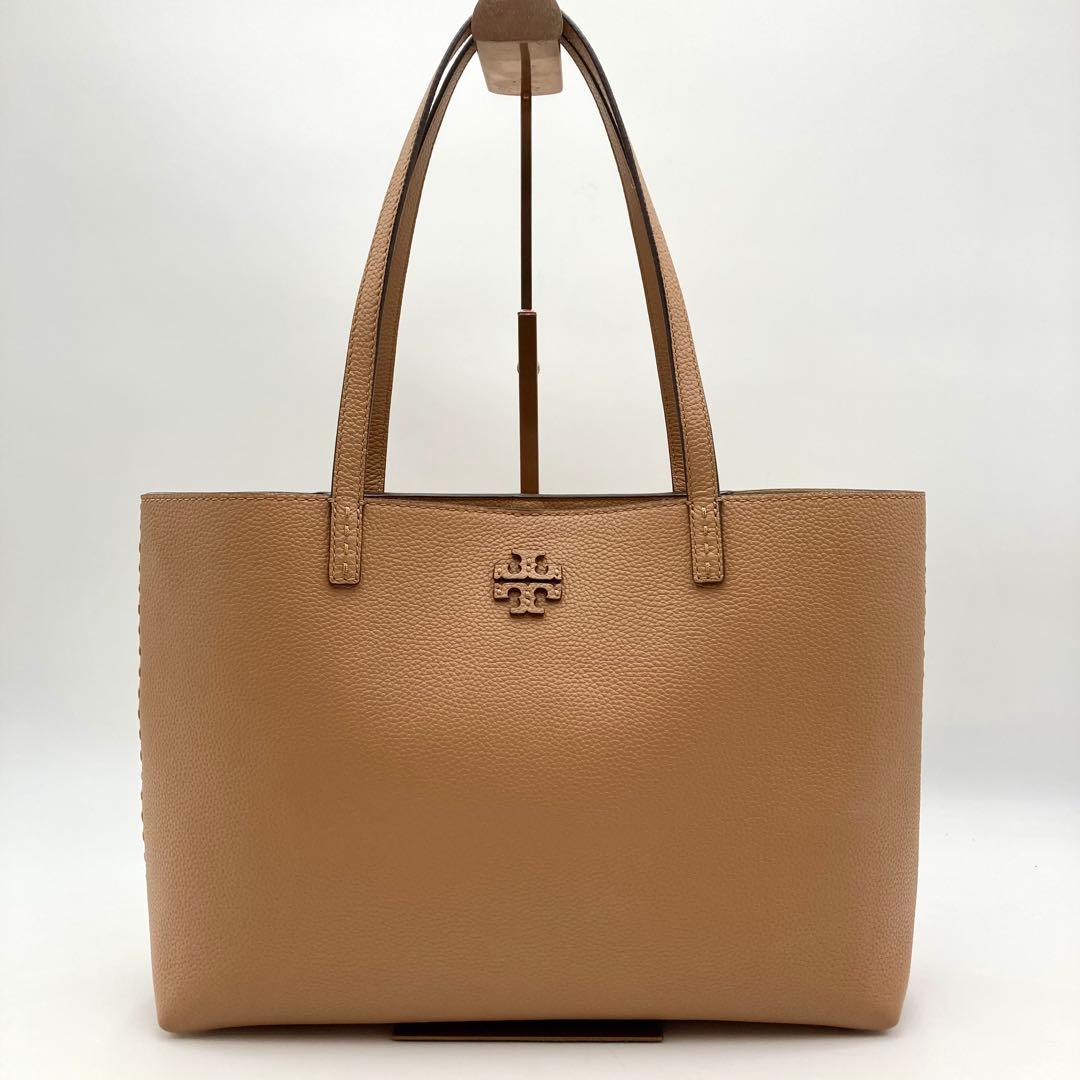 スマ✨TORY BURCH マックグロー トートバッグ 茶色 ステッチ