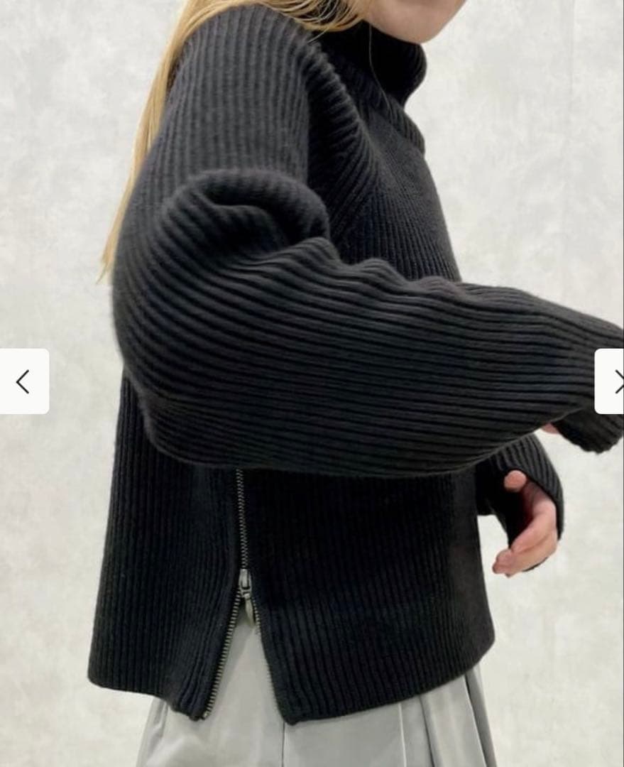 【新品】Demi-Luxe BEAMS サイドジップリブプルオーバーニット .M