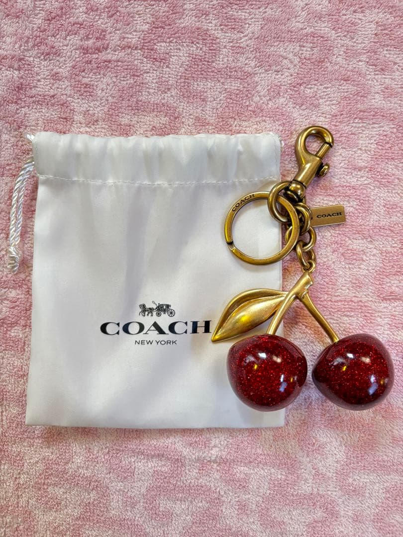 COACH コーチ　バッグチャーム キーホルダー チェリー　さくらんぼ