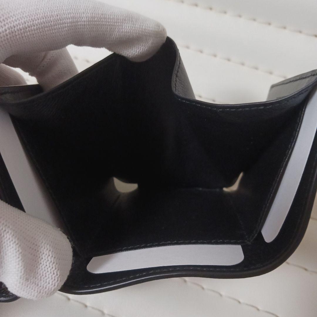 3017【未使用】BALENCIAGAレザーコンパクトウォレット　ブラック