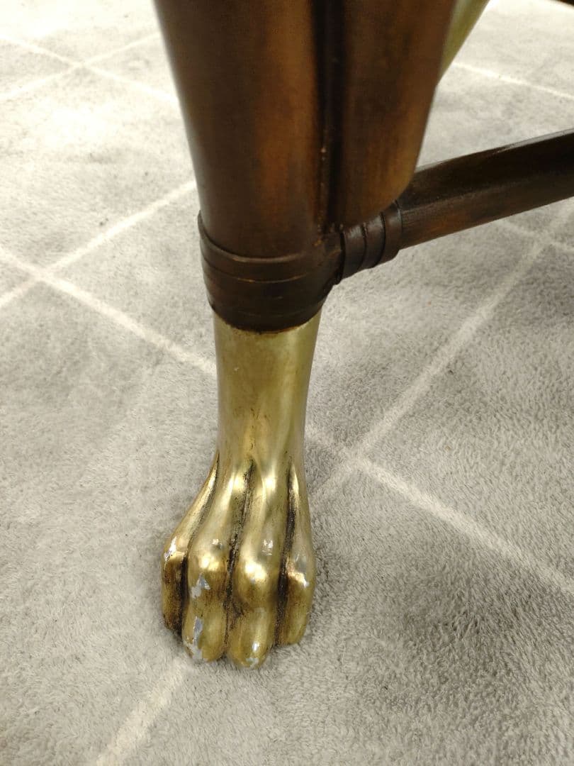 ヴィンテージ ブラックレザー 肘付きチェア アンティーク調チェア