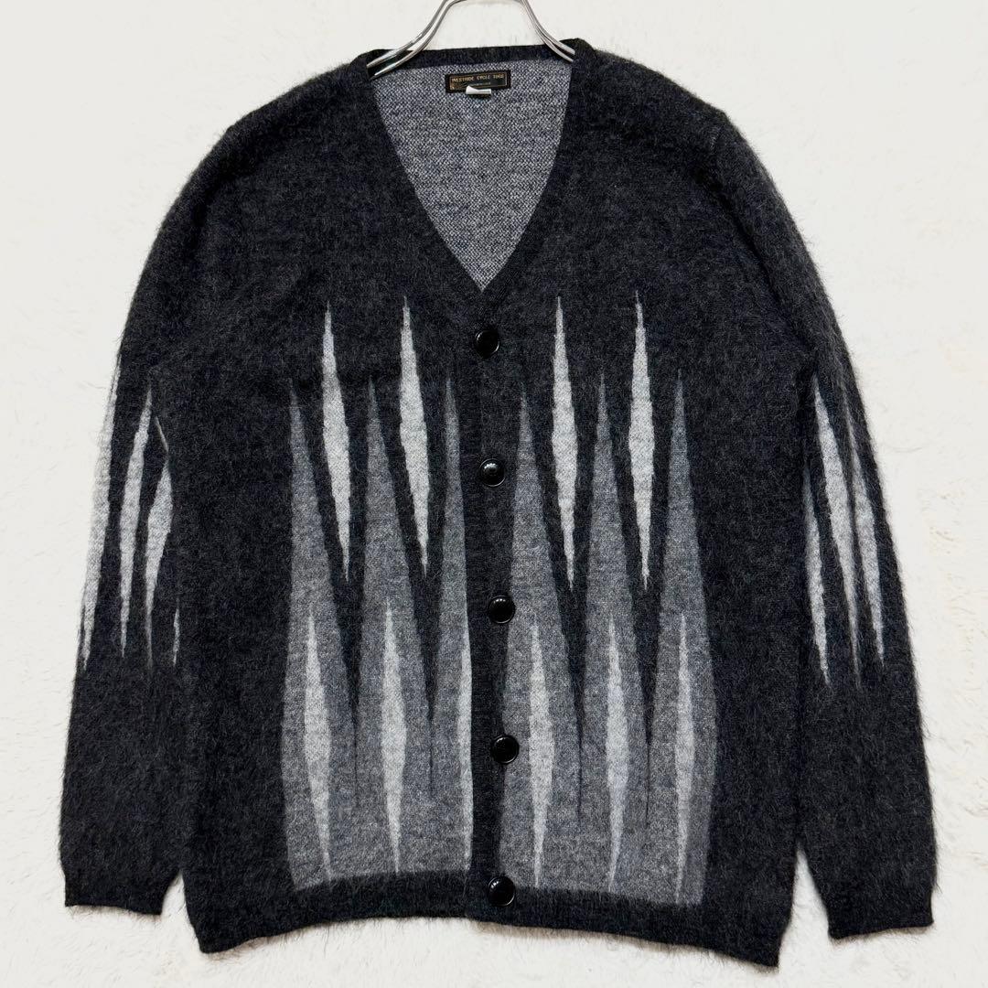 美品 ウエストライド 2024FW ヴィンテージモヘアアーガイルカーディガン L