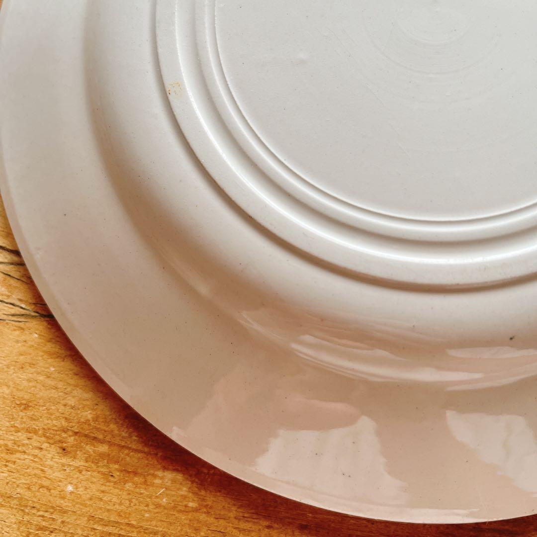 フランス　ブルーの花柄のデザートプレート