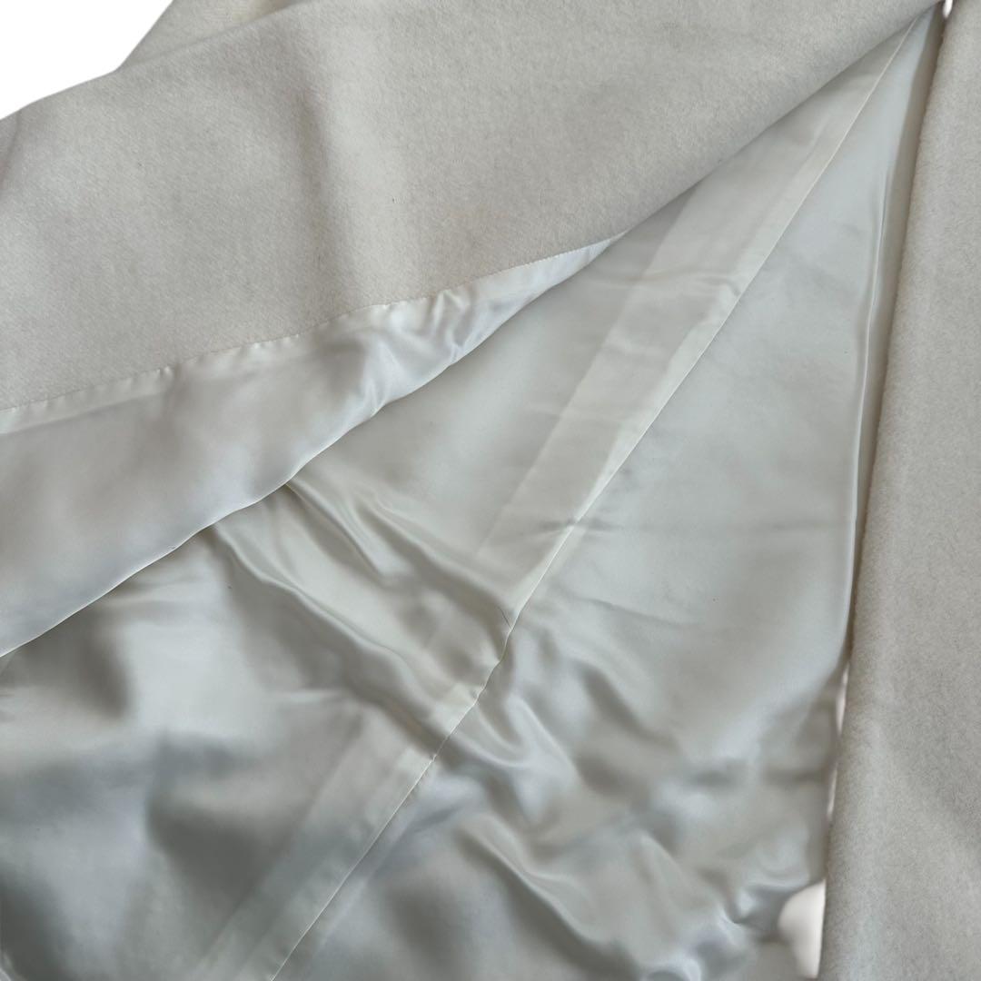 カシミヤ　ロングコート　白　ホワイト　ウール