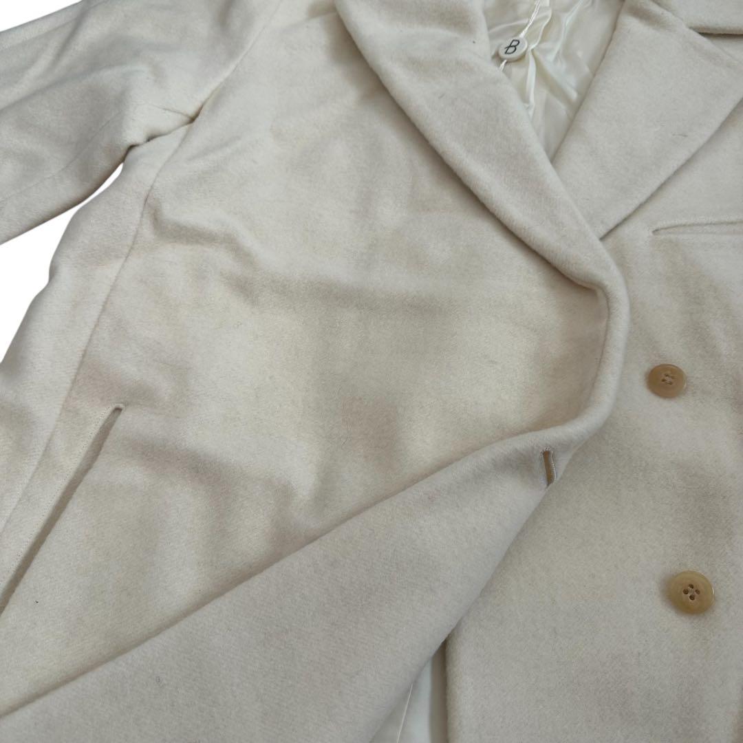 カシミヤ　ロングコート　白　ホワイト　ウール