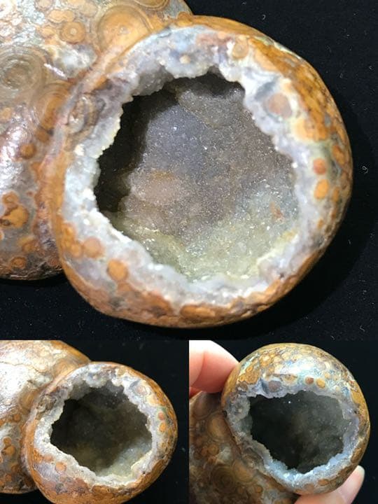 ゴビ石−817 眼石＆水晶ドーム　原石　鑑賞石