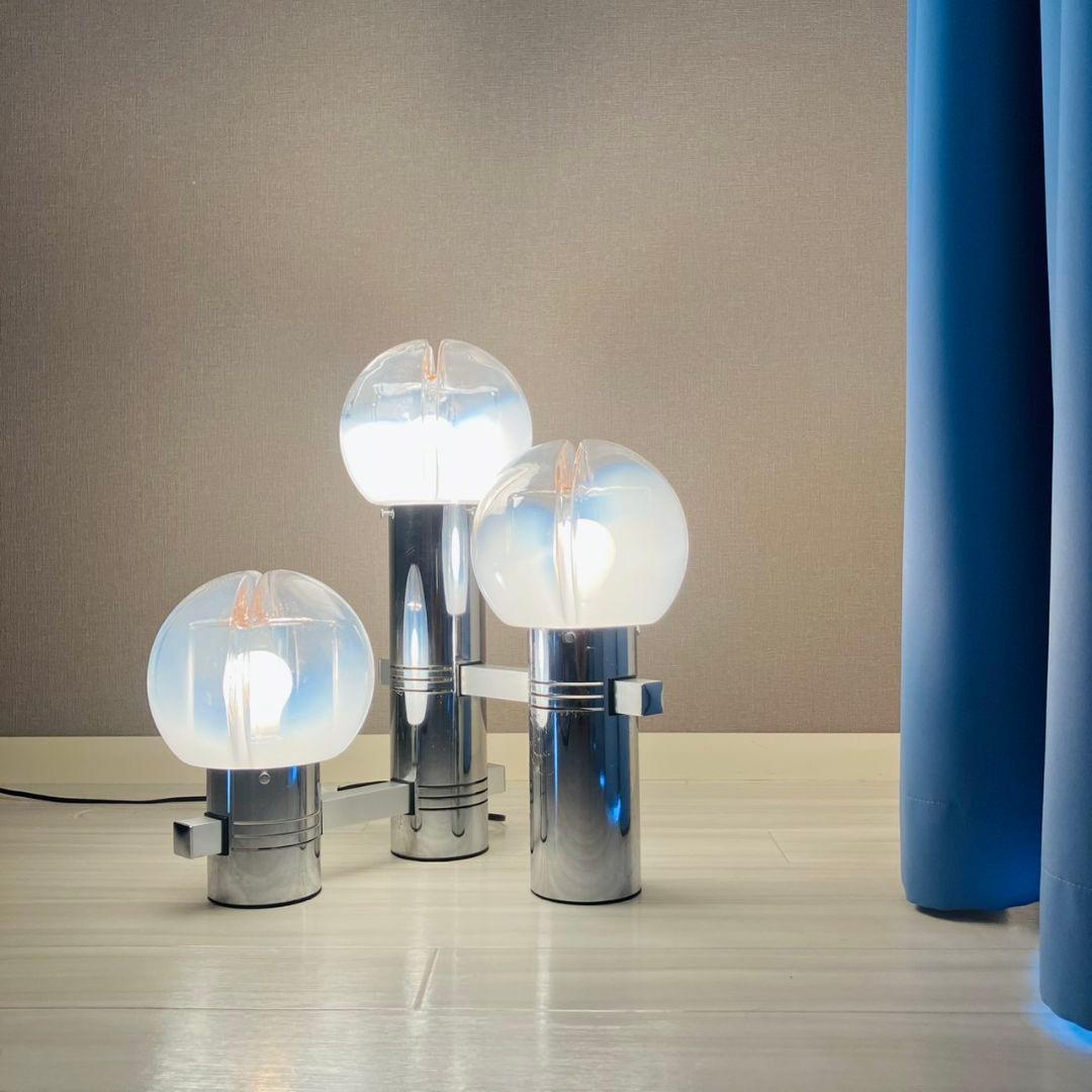 70'S MAZZEGA Murano 3灯フロアスタンド カルロ・ナソン