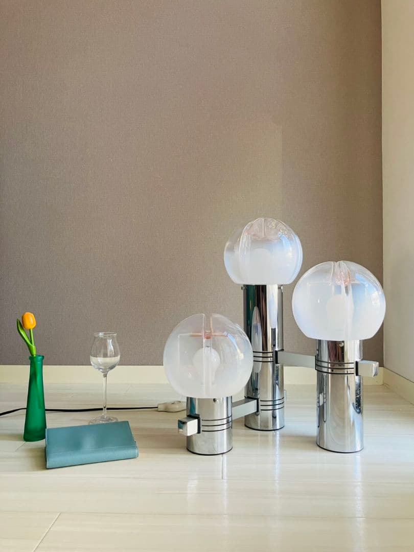 70'S MAZZEGA Murano 3灯フロアスタンド カルロ・ナソン