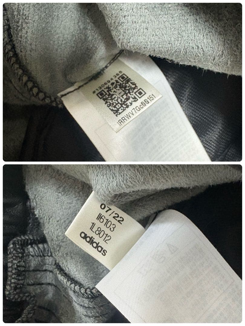 未使用タグ付　adidas フェイクレザージャケット ブルゾン ブラック 黒 L