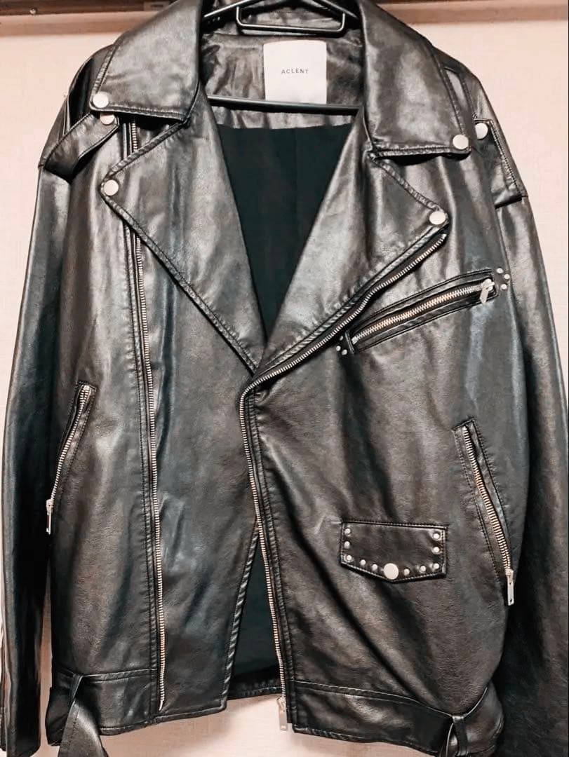 【ピ】ACLENT 　ビンテージレザー　オーバーライダースジャケット