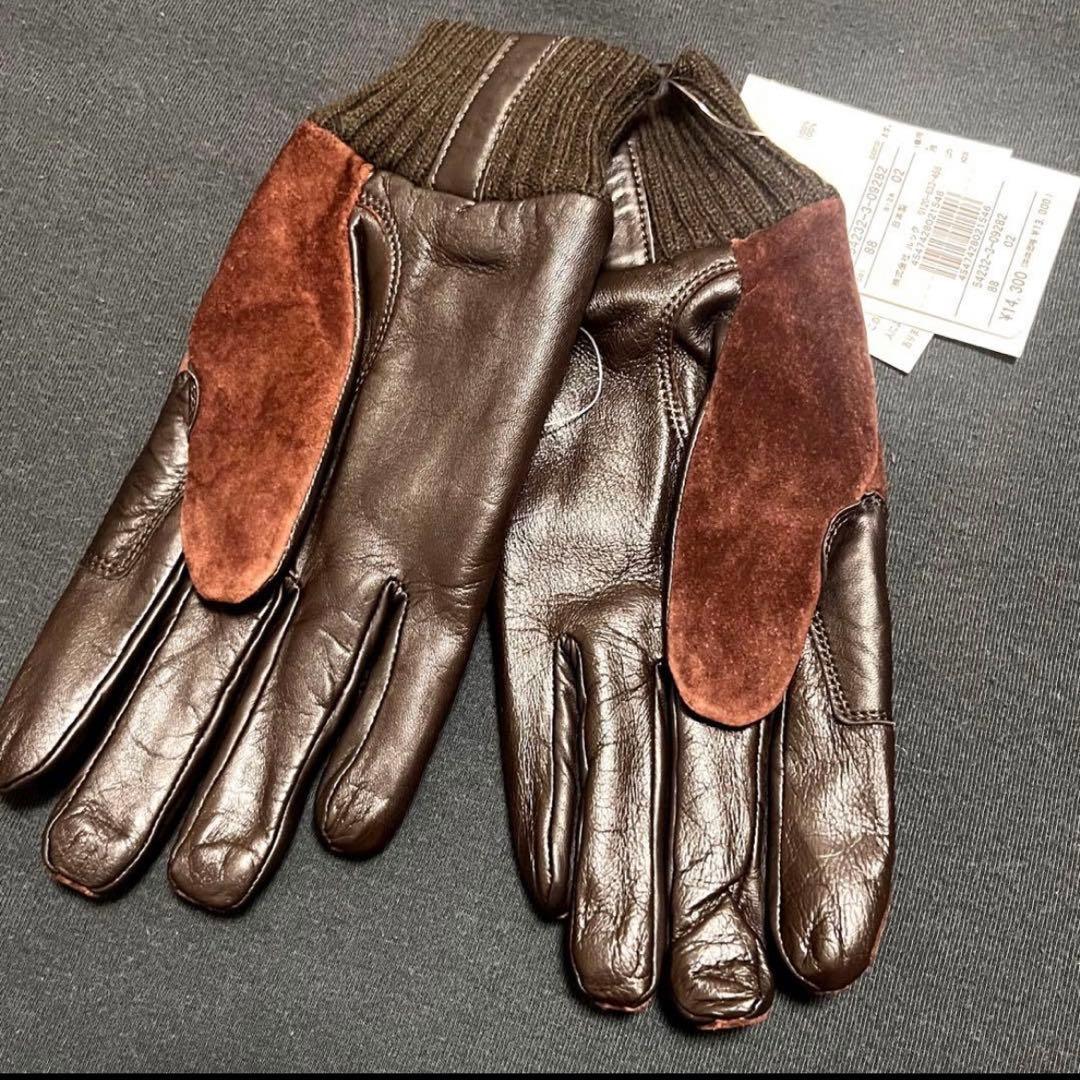 イルビゾンテ　手袋　レザーグローブ　ブラウン　茶　メンズ　　新品　本革