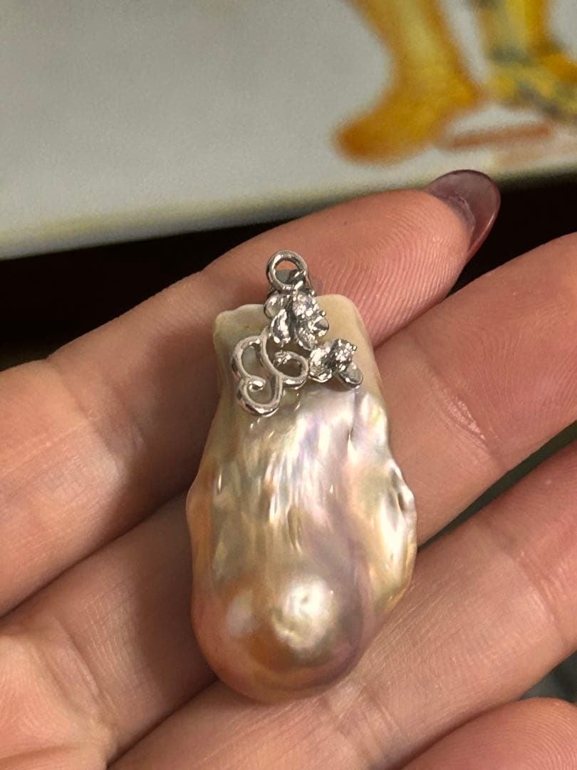 ハンドメイド 真珠 シェル ネックレス