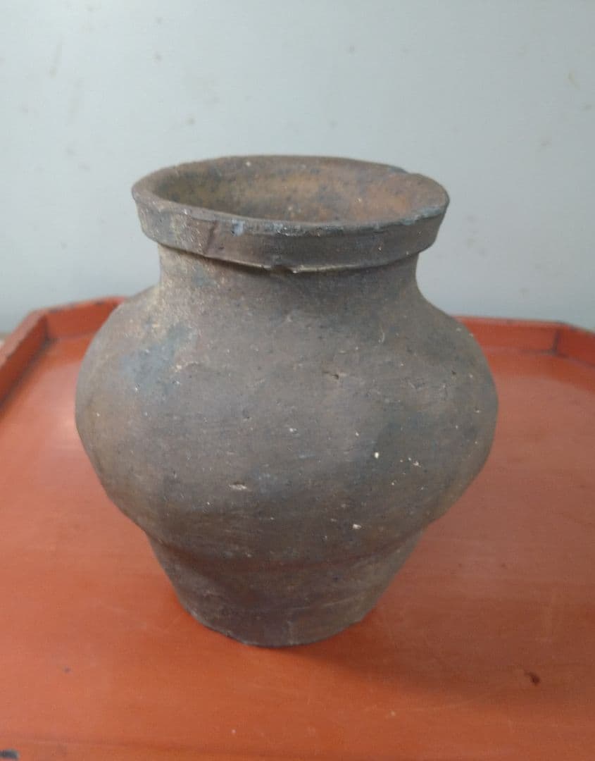 古越前加賀一筋蹲る壺 鎌倉時代 R132