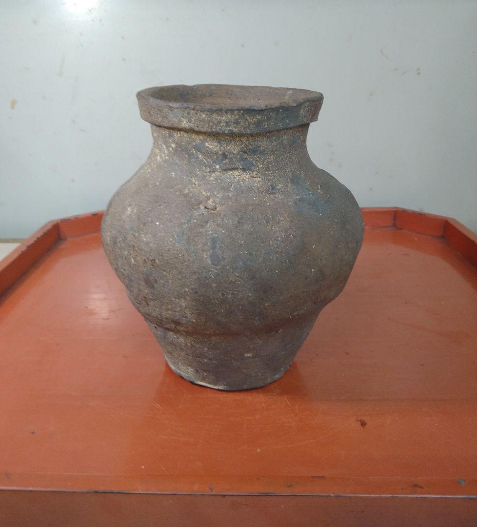 古越前加賀一筋蹲る壺 鎌倉時代 R132