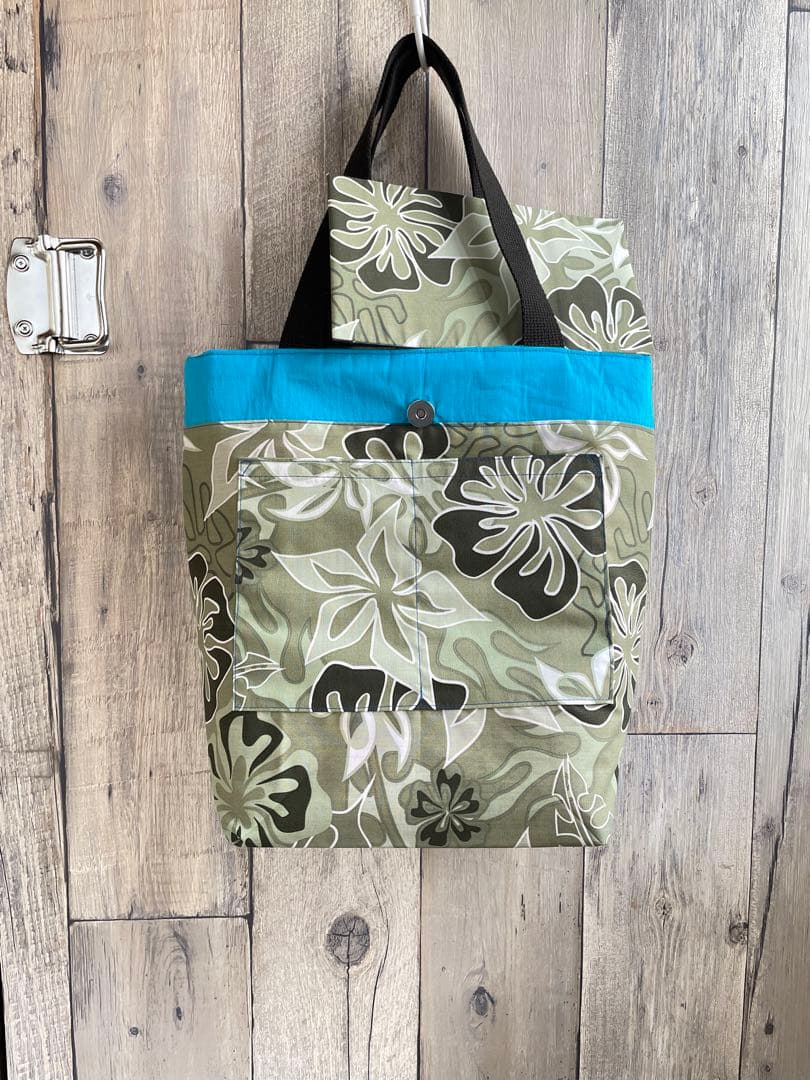 ハワイアンキルトバック♡夏を感じるハンドメイドバック　サーフボード　ホヌ