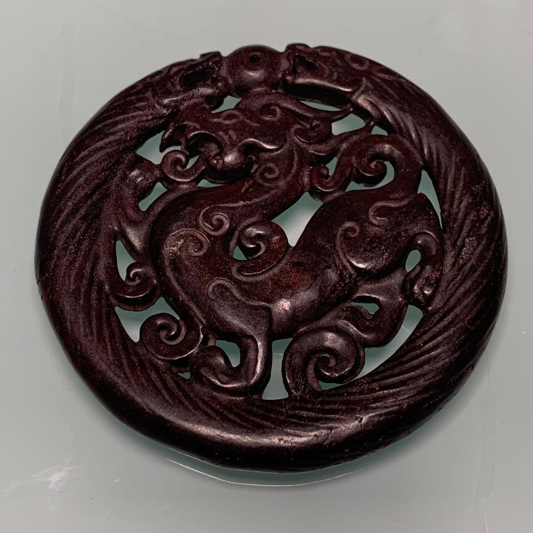 縁起物　神龍のトーテム 宇宙パワー 不思議の石鉄隕石　アンティーク　2点彫刻