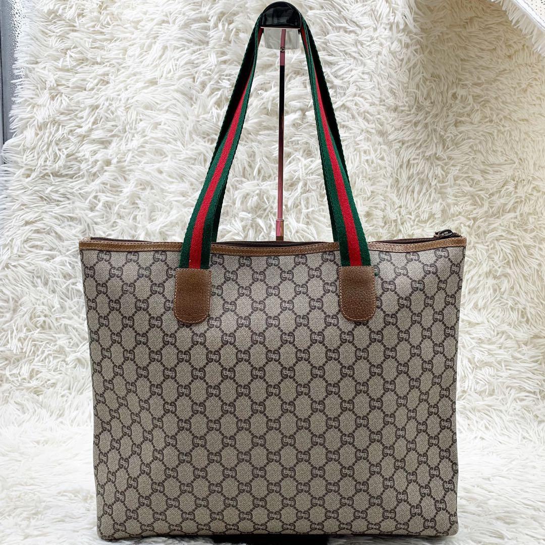 【✨極美品✨】グッチ トートバッグ GGプラス シェリーライン ベージュ