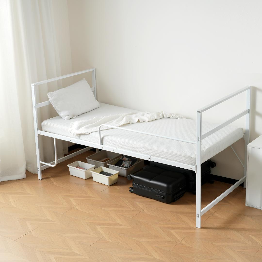 【お得SALE】ロフトベッド パイプベッド シングル 【高110cm】WHITE