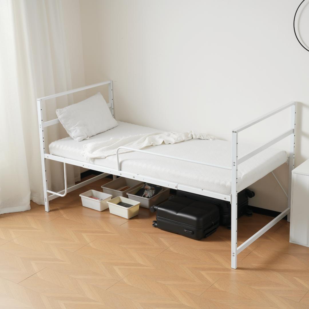【お得SALE】ロフトベッド パイプベッド シングル 【高110cm】WHITE