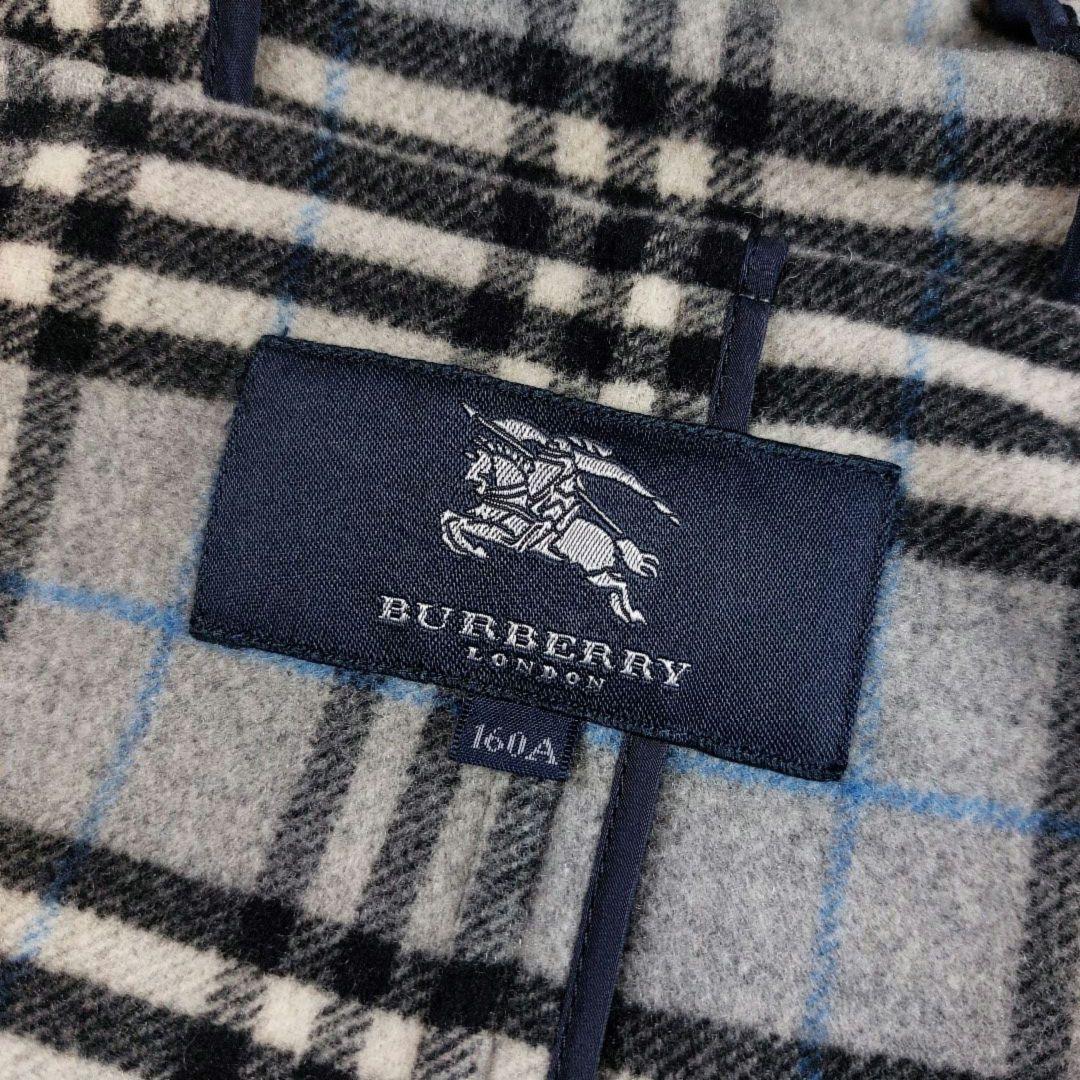 バーバリー ロンドン ノバチェック ロング丈 ダッフルコート 160A ネイビー