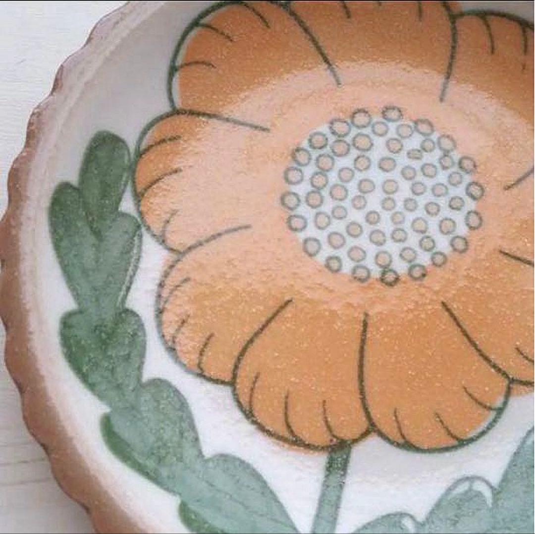 新品　美濃焼　すくすく 14.3cm小皿　はな