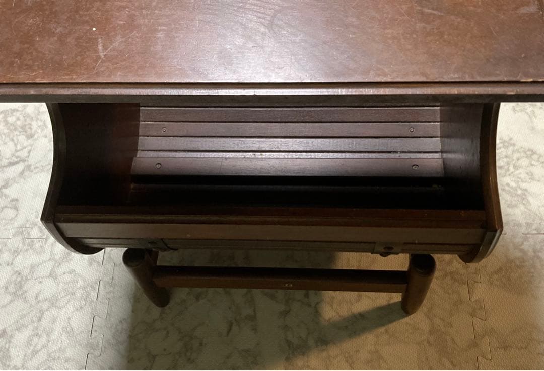 オールドカリモク　サイドテーブル　マガジンラック　花台　昭和レトロ