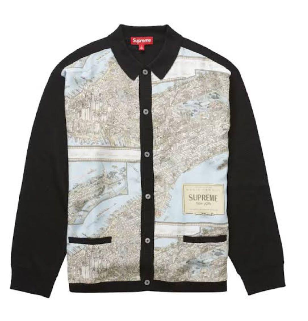 supreme silk map cardigan シュプリーム カーディガン