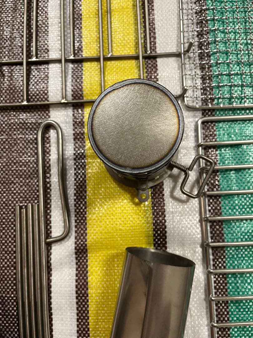 POMOLY 薪ストーブ T1 チタン製 折り畳み式 サイドテーブル付き