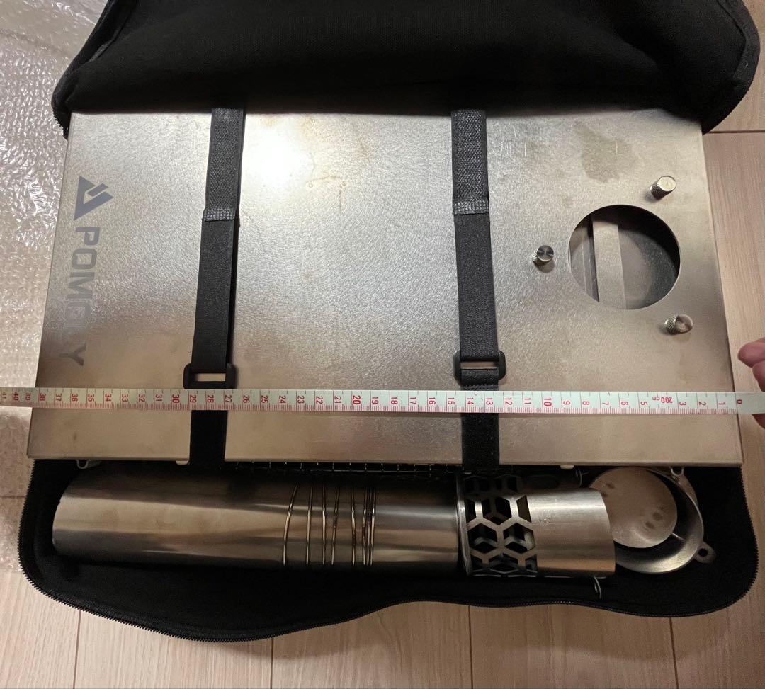 POMOLY 薪ストーブ T1 チタン製 折り畳み式 サイドテーブル付き