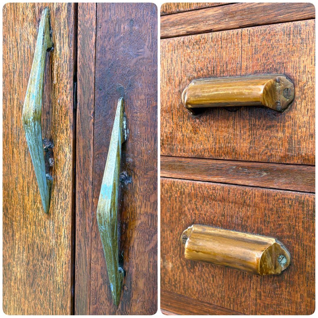 昭和レトロ 木製キャビネット 国産ヴィンテージ 英国調 クラシック 収納棚