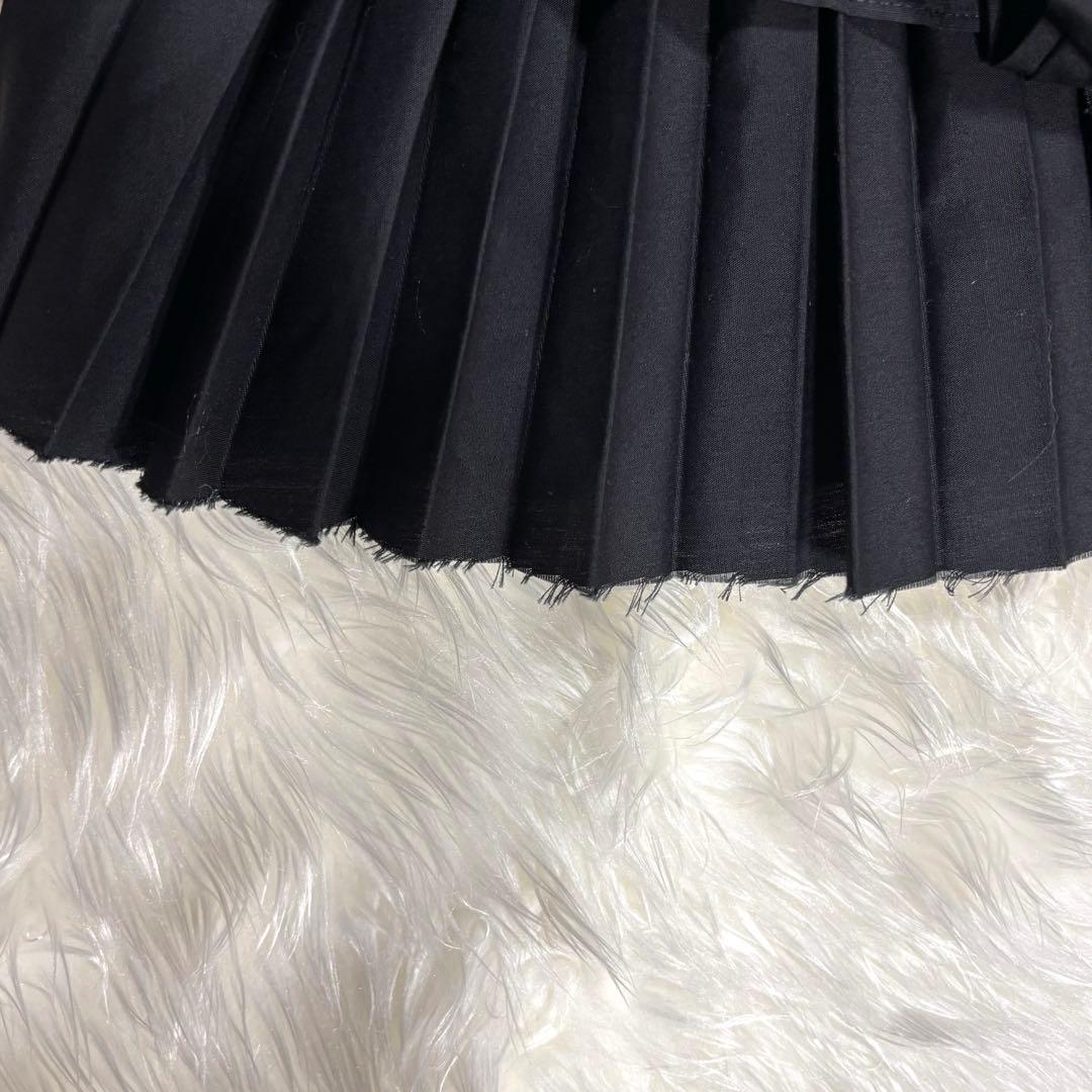 サカイ 半袖プリーツ ブラウス プルオーバー 黒 ブラック 1