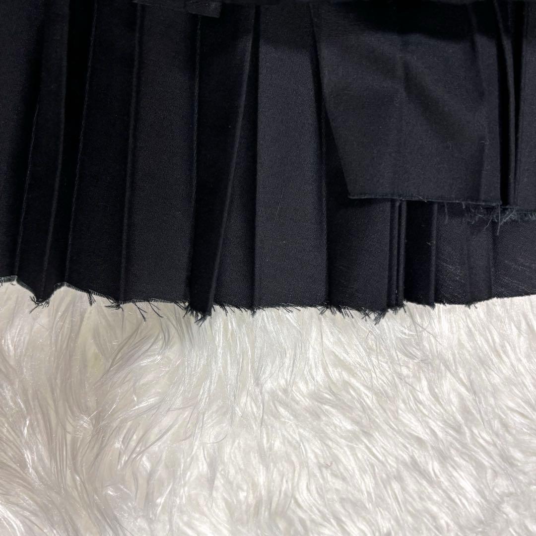 サカイ 半袖プリーツ ブラウス プルオーバー 黒 ブラック 1