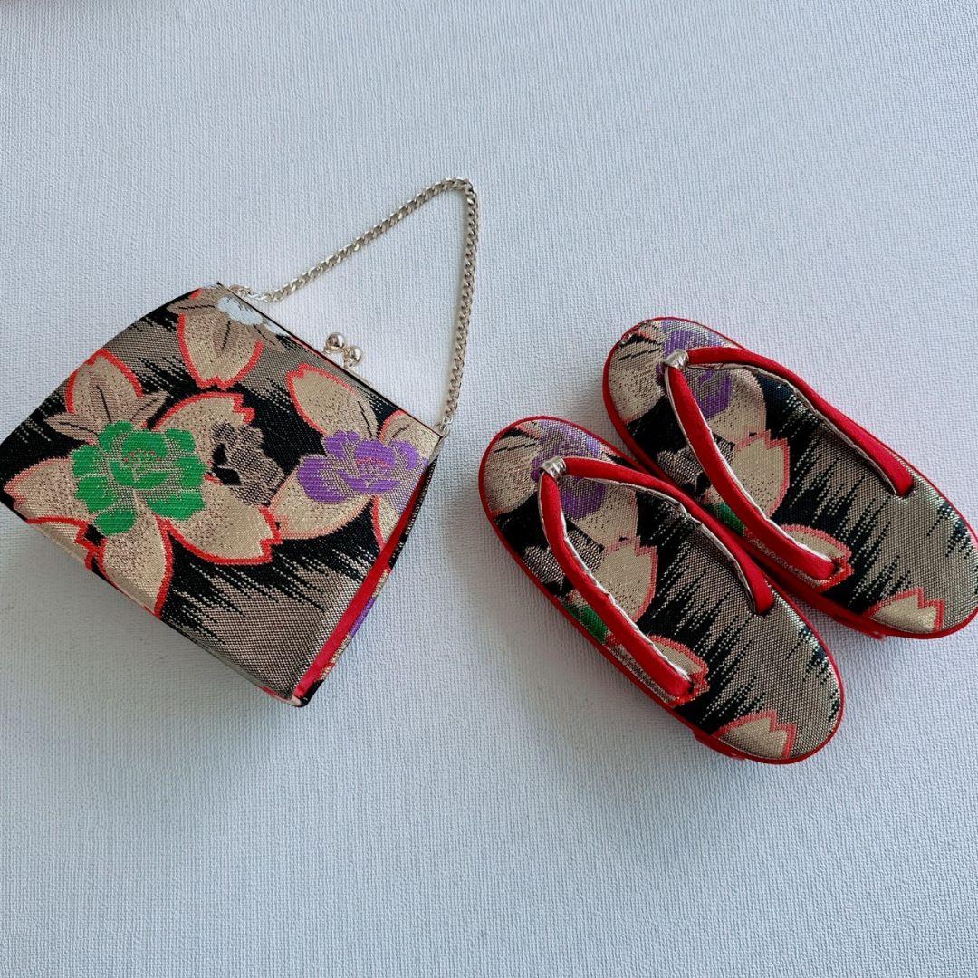 フルセット　七五三　７歳女の子　白系　蝶梅竹　レトロ　緑袋帯　簡単半衿　7075