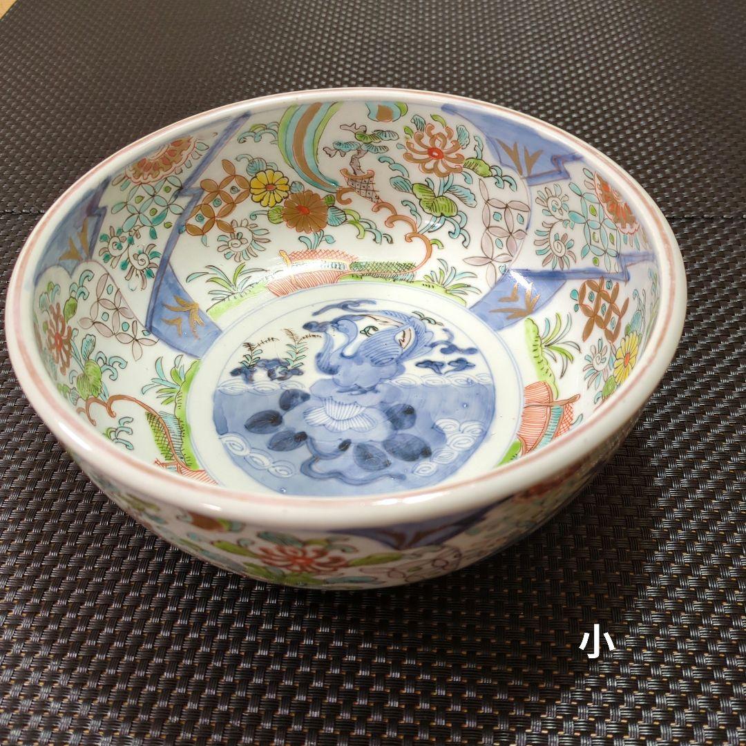 古伊万里 色絵 三つ鉢 菊 七宝 鉢
