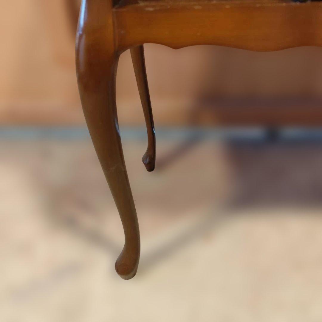 アンティーク調 猫脚コンソールデスク サイドチェスト かごめ編み ラタン