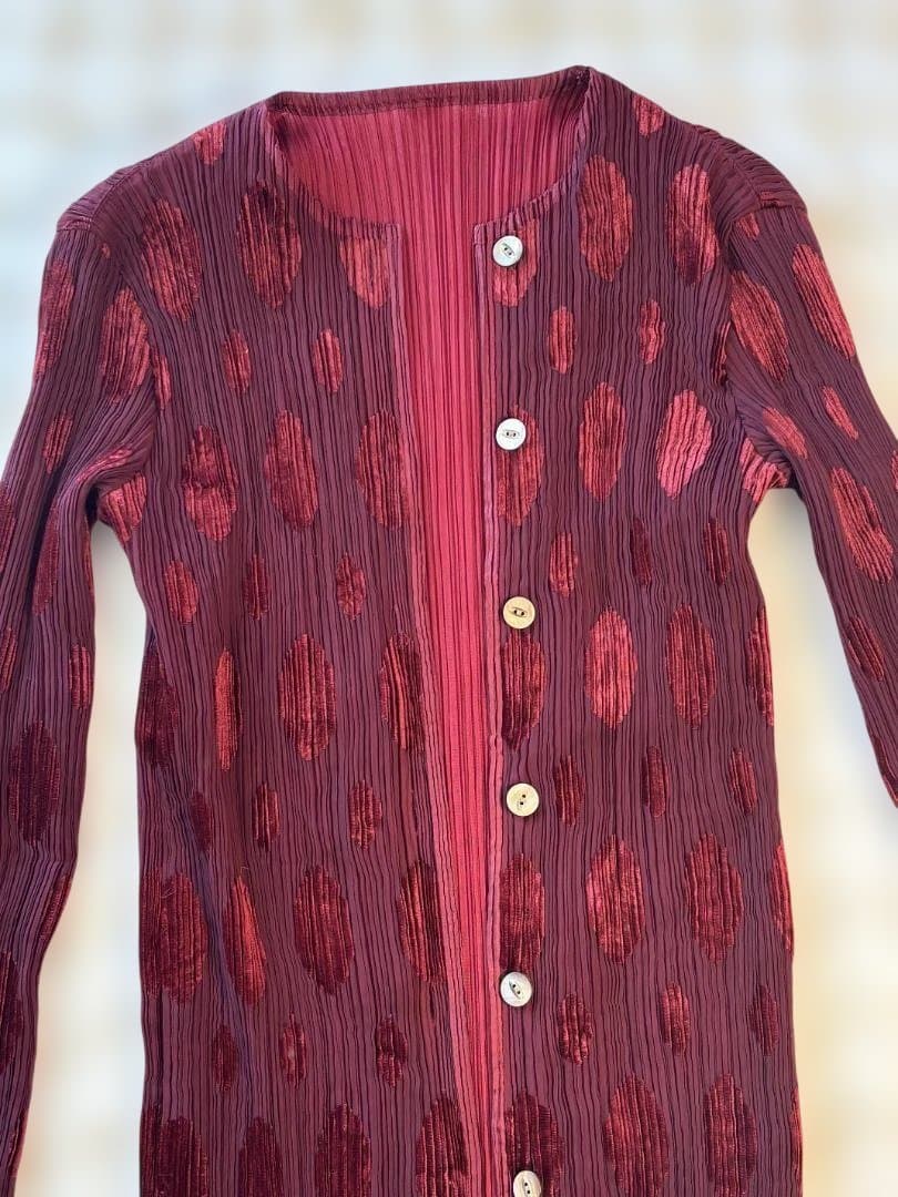 [希少] ISSEY MIYAKE FETEプリーツ アウター ドット柄