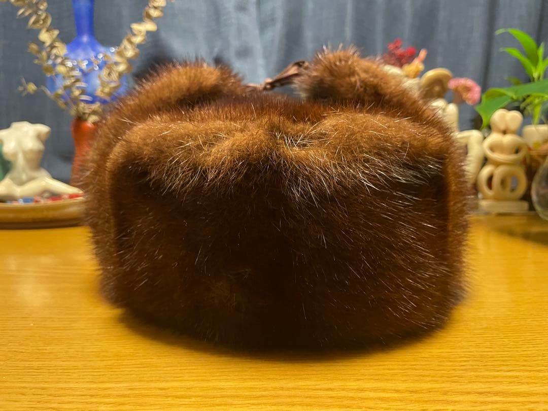 希少　古着　ロシア帽　ミンク　フライトキャップ　リアルファーvintage